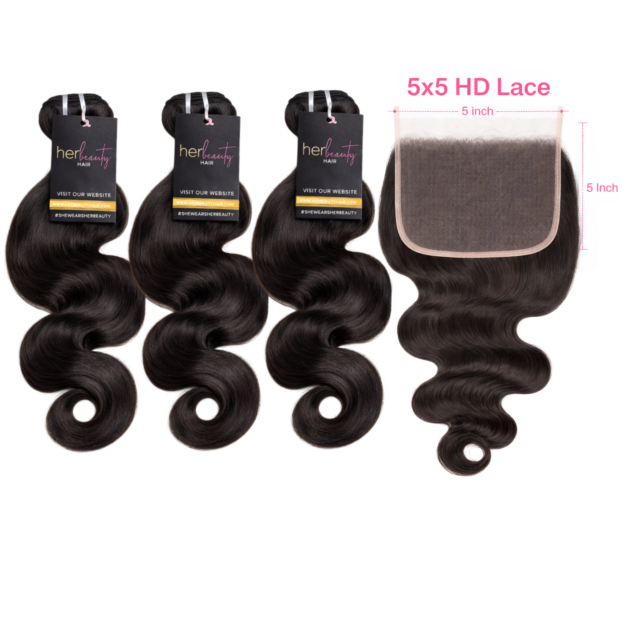 3 Bundles + 5×5 HD Closure