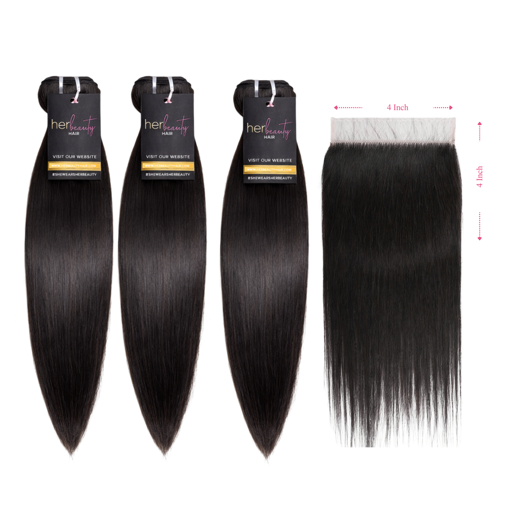 3 Bundles + 4x4 HD Closure
