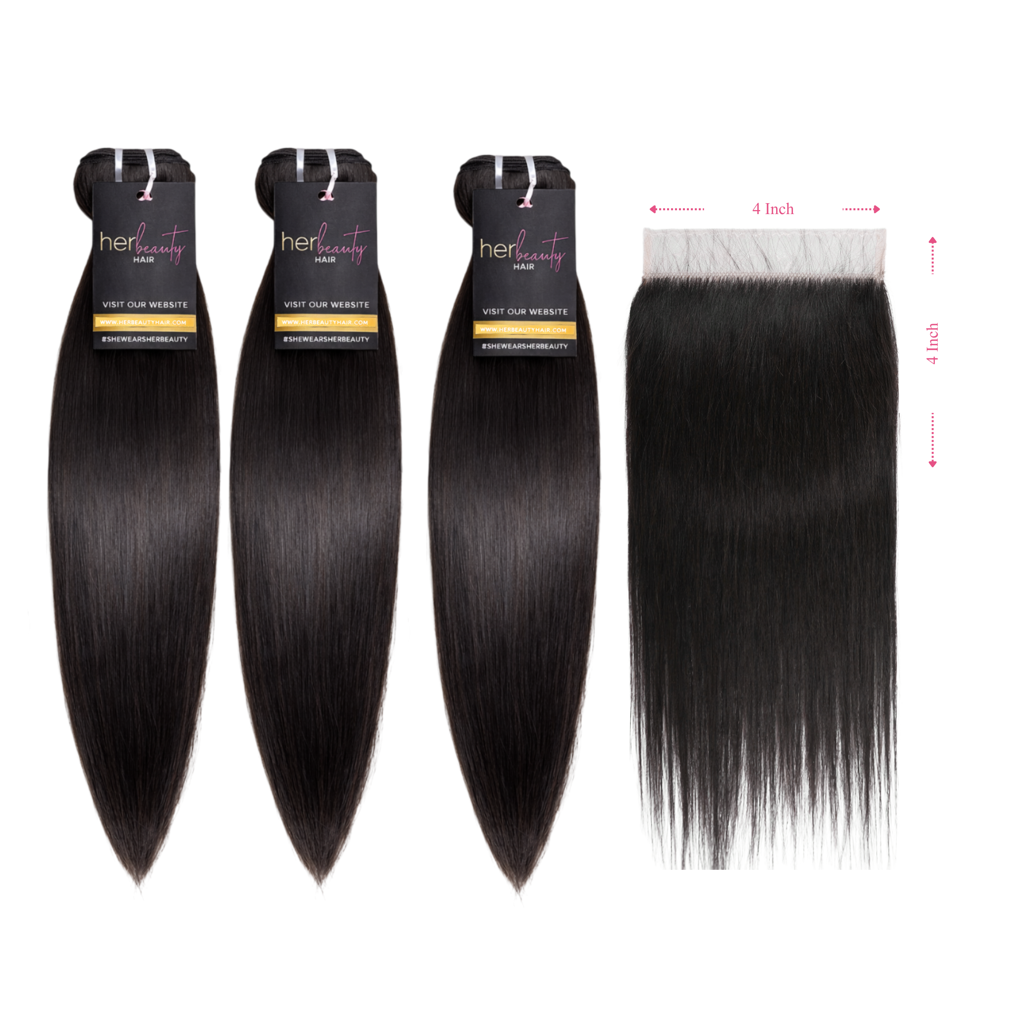 3 Bundles + 4x4 HD Closure